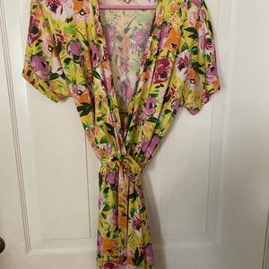 Agnes & Dora Floral Dress in Yellow and Pink